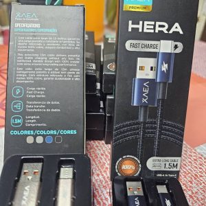 Cable trenzado USB-A a USB tipo C HERA de 1,5 metros, con su envase